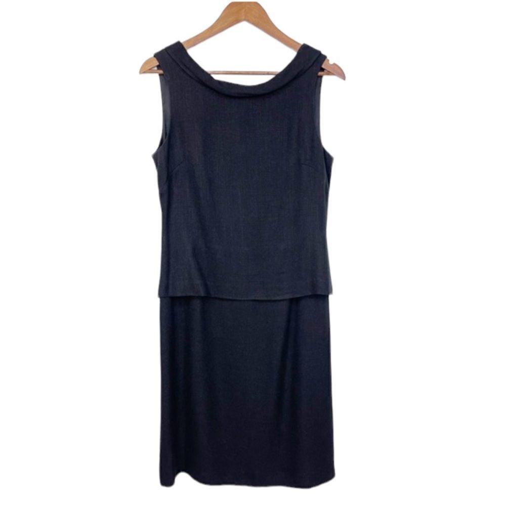 Donna Ricco New York Black Sleeveless Paneled Tank Dress Size 8